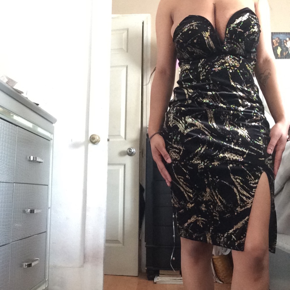 Black & Gold Glitter Dress